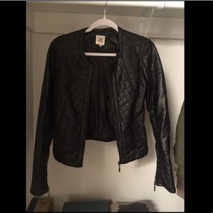 American Culture Quilted Faux Leather Jacket